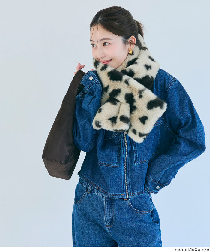 ティペットレディースヌードストールフェイクファーマフラーエコファー無地ムル変買23aw coca コカ