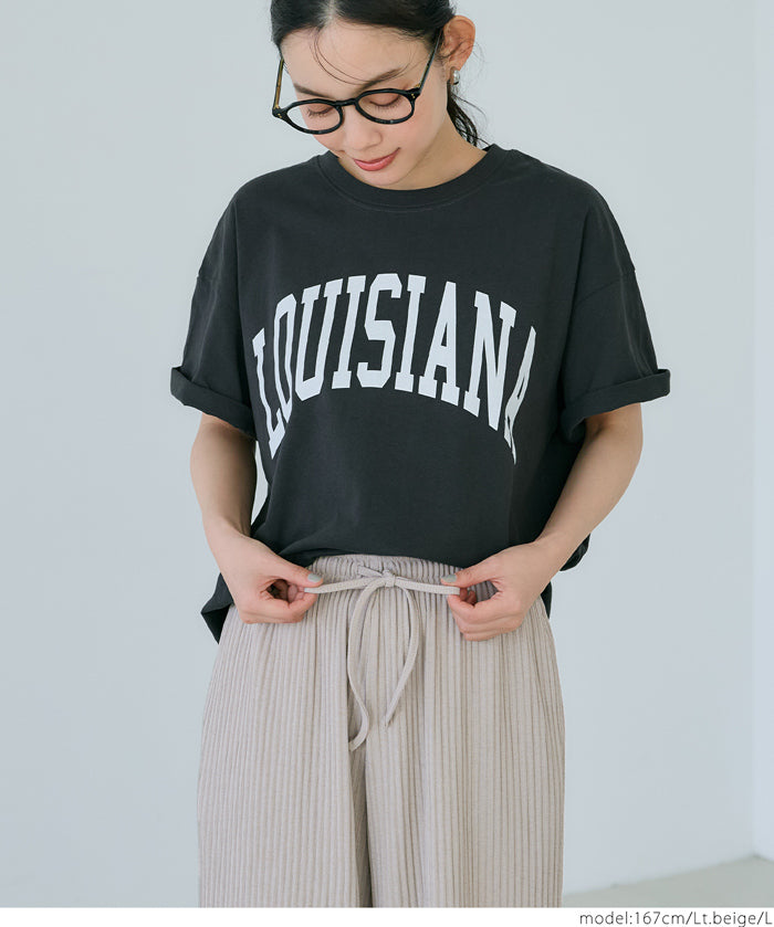Self-cut easy care ribbed wide pants