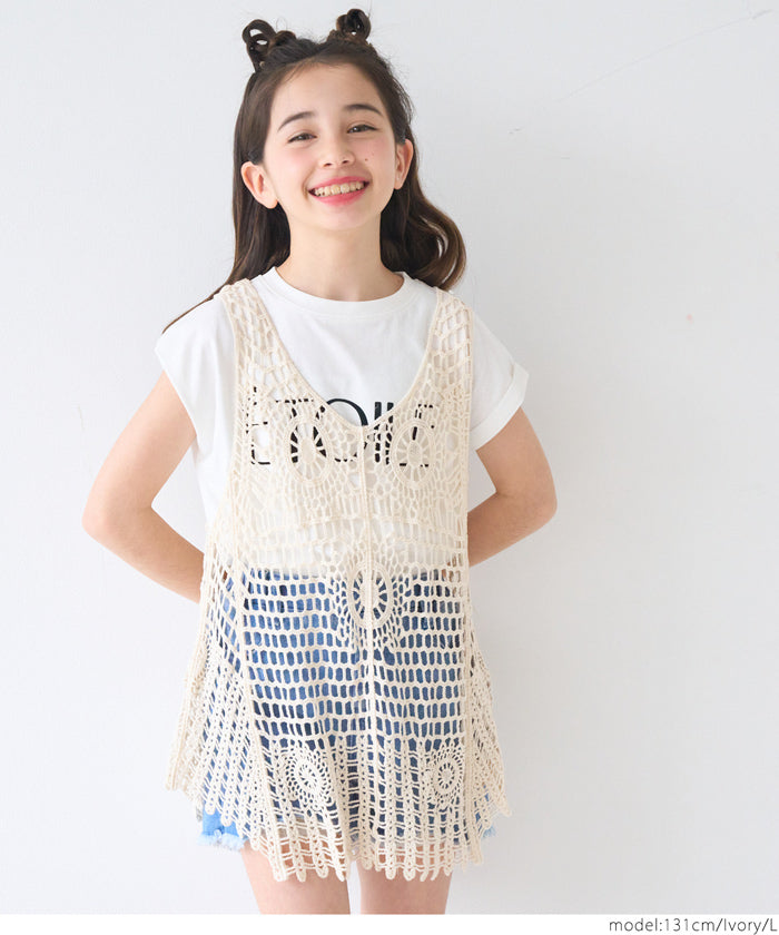 Children's summer knitted outerwear vest