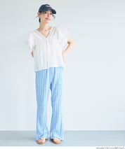 Dopamine Japanese style lotus leaf sleeve cotton babydoll top