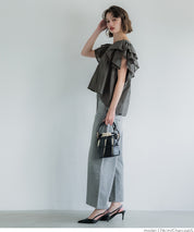 Dopamine Japanese style lotus leaf sleeve cotton babydoll top