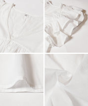 Dopamine Japanese style lotus leaf sleeve cotton babydoll top