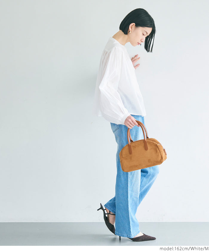 Short-sleeved shirt with puff sleeves