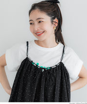 Japanese-style layered A-line spaghetti strap midi top