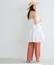 Japanese-style layered A-line spaghetti strap midi top