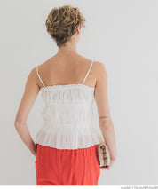 Cotton Japanese-style bow-tie spaghetti-strap vest