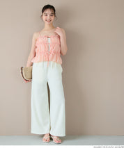 Cotton Japanese-style bow-tie spaghetti-strap vest