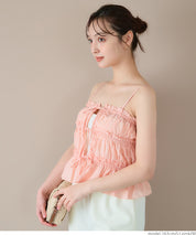 Cotton Japanese-style bow-tie spaghetti-strap vest