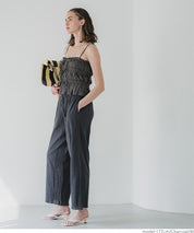 Cotton Japanese-style bow-tie spaghetti-strap vest