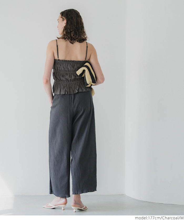 Cotton Japanese-style bow-tie spaghetti-strap vest