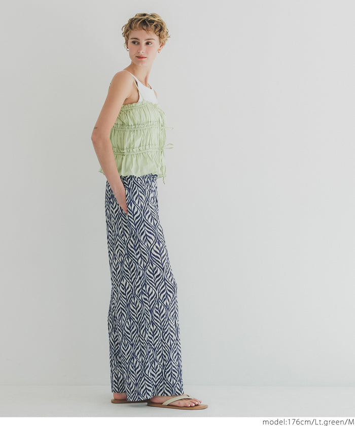 Cotton Japanese-style bow-tie spaghetti-strap vest