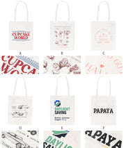 Various printed thin canvas bags
