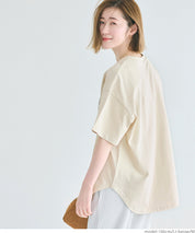 Rounded Hem LOGO Short Sleeve Loose Long T-Shirt