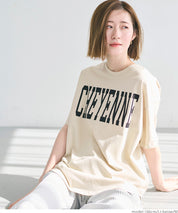 Rounded Hem LOGO Short Sleeve Loose Long T-Shirt