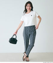 Small Heart LOGO Cotton Fitted Top T-shirt