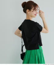 Small Heart LOGO Cotton Fitted Top T-shirt