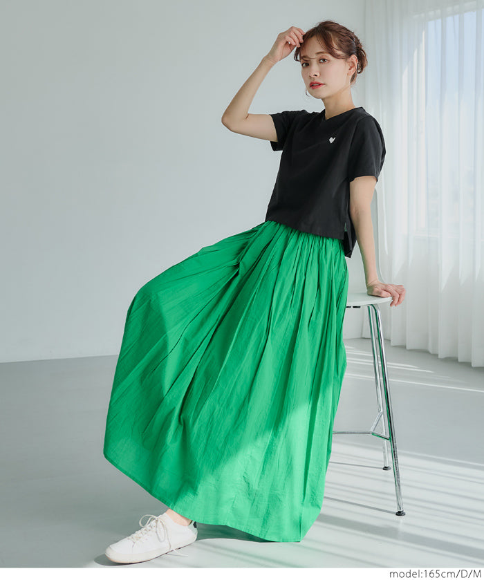 Small Heart LOGO Cotton Fitted Top T-shirt