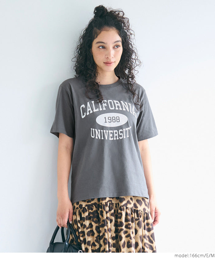 Rolled cuffs style cotton LOGO tops T-shirts in various styles