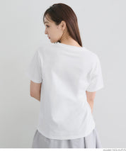 Rolled cuffs style cotton LOGO tops T-shirts in various styles