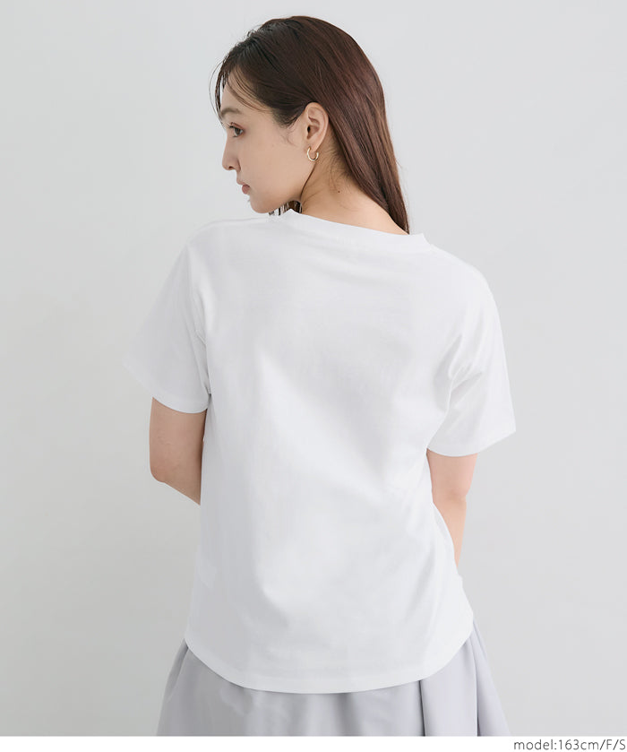 Rolled cuffs style cotton LOGO tops T-shirts in various styles