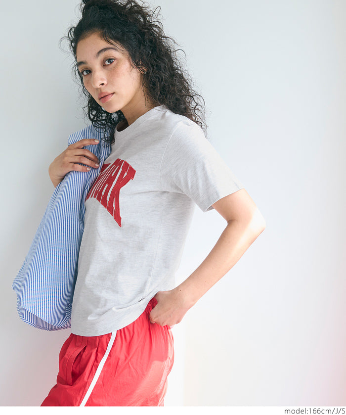 Rolled cuffs style cotton LOGO tops T-shirts in various styles