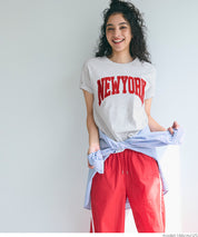 Rolled cuffs style cotton LOGO tops T-shirts in various styles