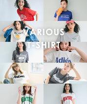 Rolled cuffs style cotton LOGO tops T-shirts in various styles