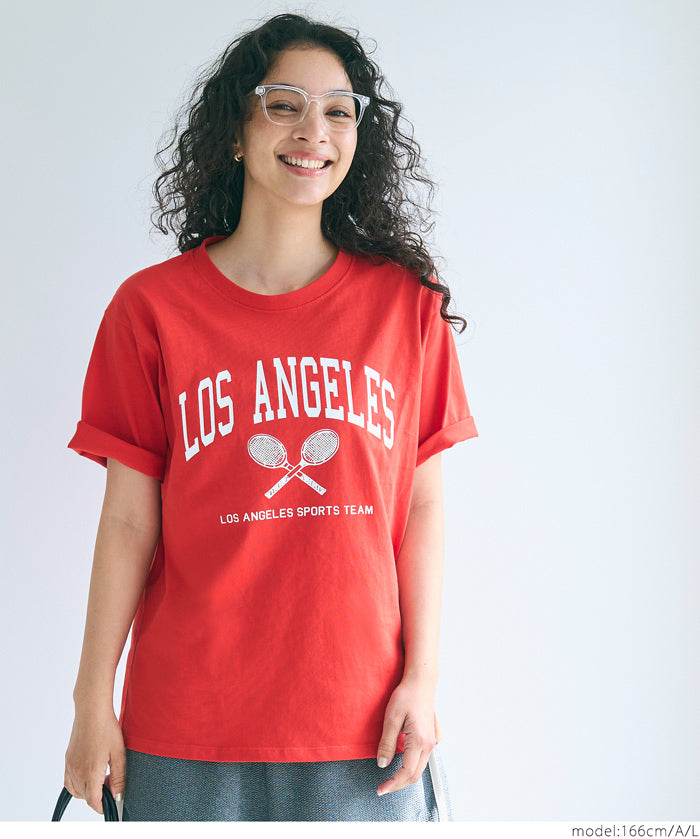 Rolled cuffs style cotton LOGO tops T-shirts in various styles