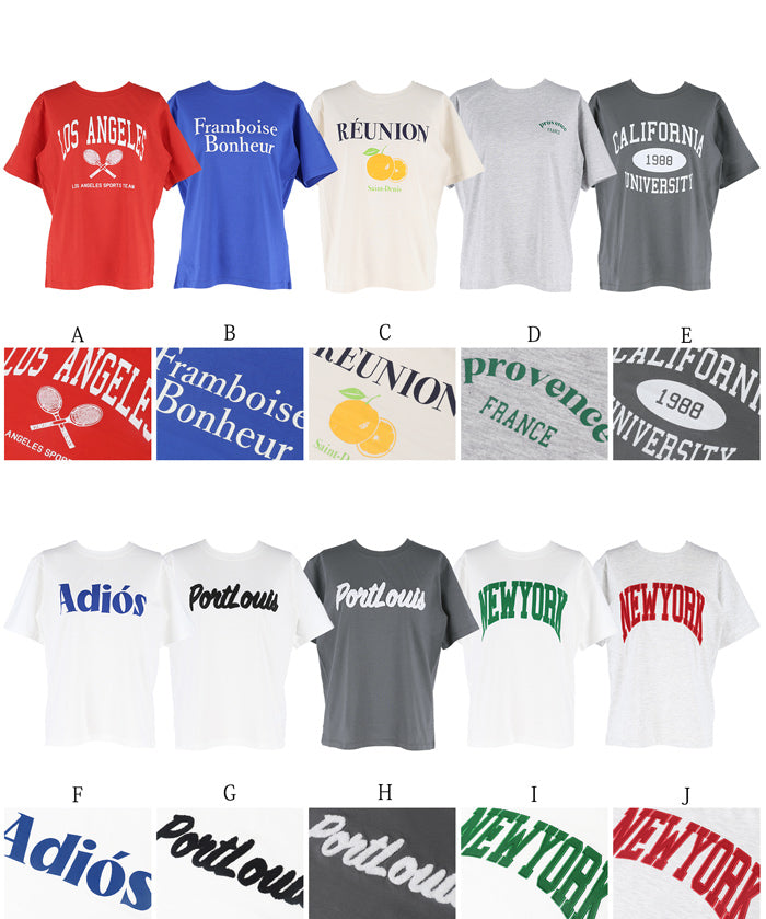 Rolled cuffs style cotton LOGO tops T-shirts in various styles