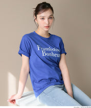 Rolled cuffs style cotton LOGO tops T-shirts in various styles