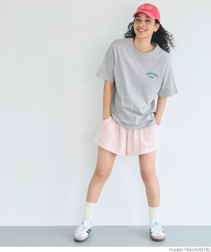 Rolled cuffs style cotton LOGO tops T-shirts in various styles