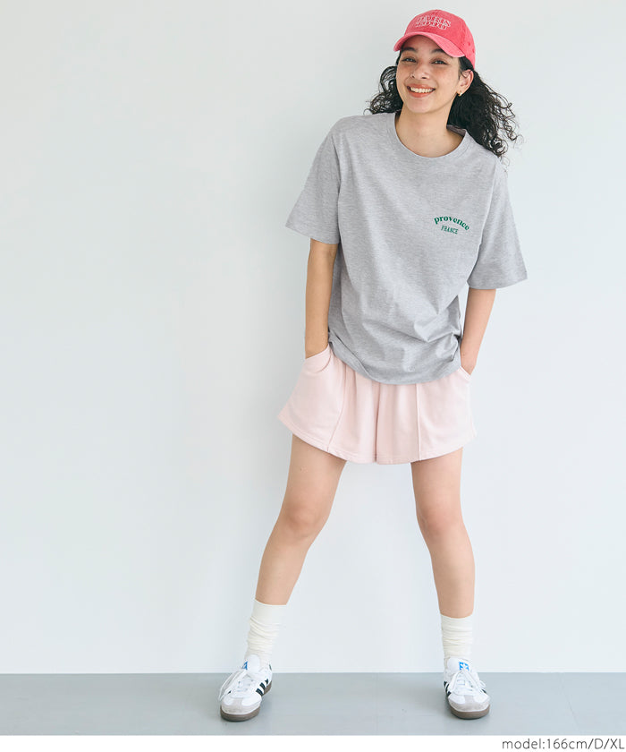 Rolled cuffs style cotton LOGO tops T-shirts in various styles