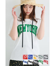 Rolled cuffs style cotton LOGO tops T-shirts in various styles