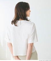 Japanese simple LOGO short-sleeved T-shirt with rolled hem