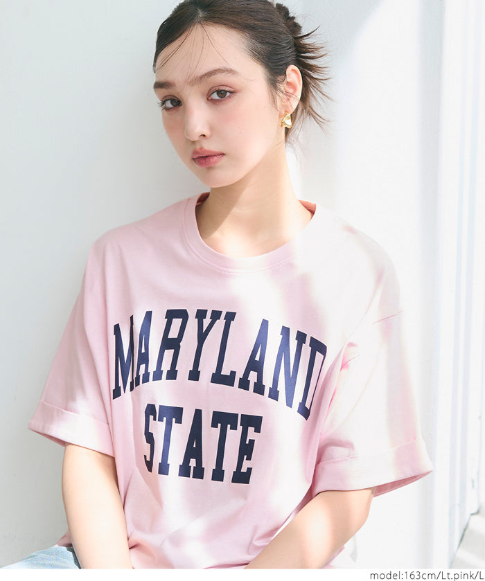 Japanese simple LOGO short-sleeved T-shirt with rolled hem