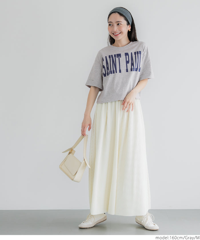 Japanese simple LOGO short-sleeved T-shirt with rolled hem