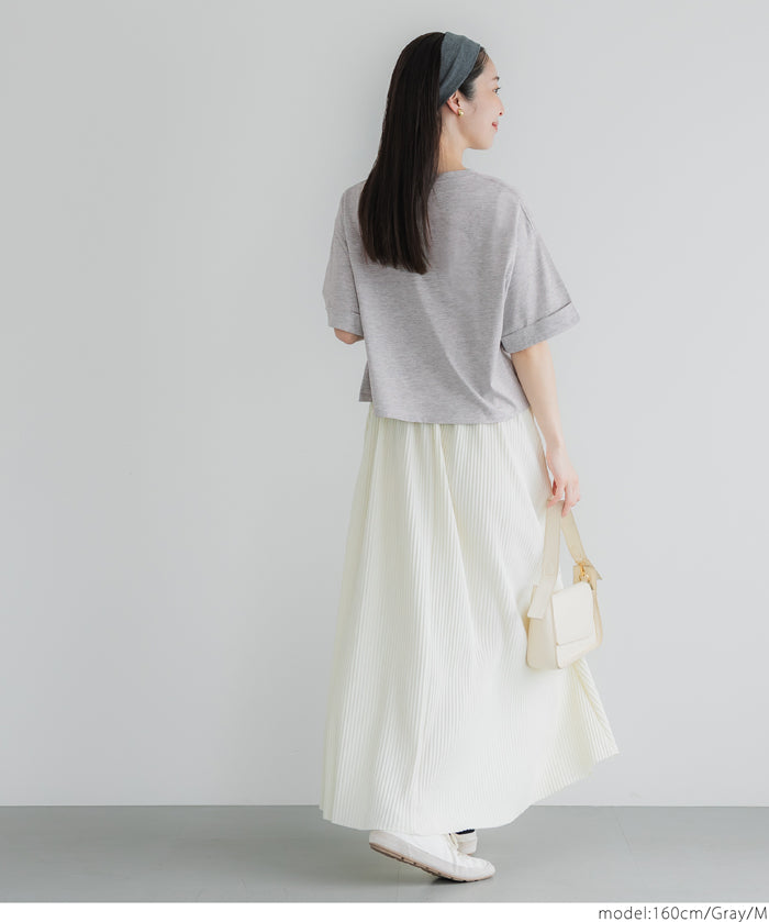 Japanese simple LOGO short-sleeved T-shirt with rolled hem