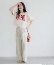 Japanese simple LOGO short-sleeved T-shirt with rolled hem