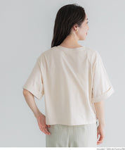 Japanese simple LOGO short-sleeved T-shirt with rolled hem