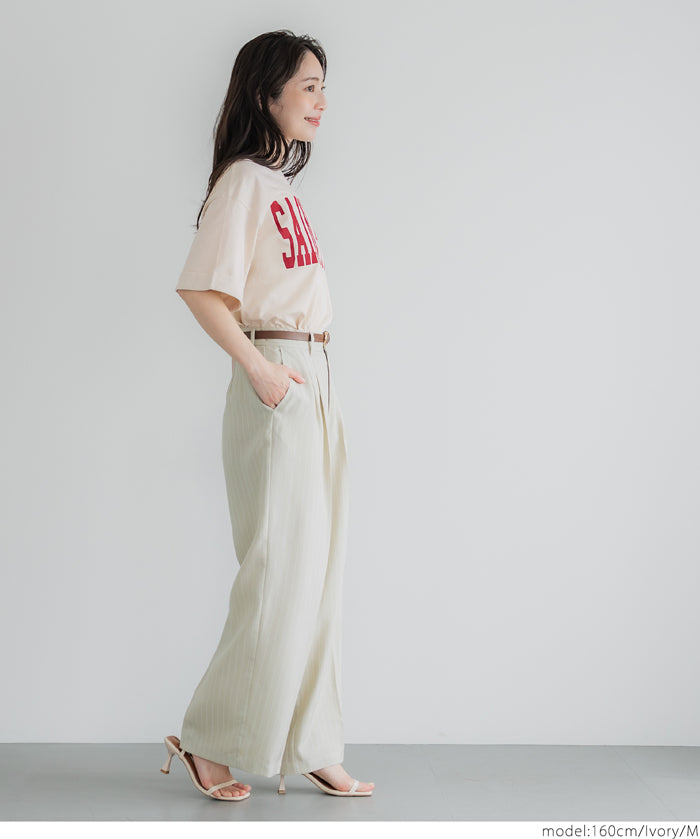 Japanese simple LOGO short-sleeved T-shirt with rolled hem