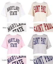 Japanese simple LOGO short-sleeved T-shirt with rolled hem