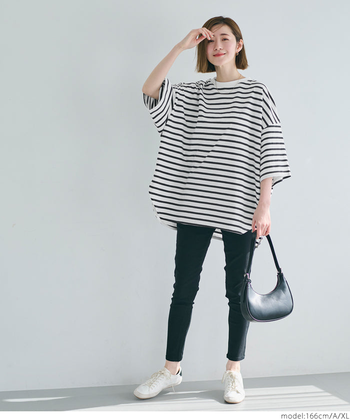 Zijin cotton round hem short-sleeved top T-shirt