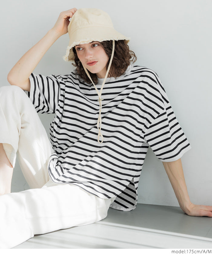 Zijin cotton round hem short-sleeved top T-shirt