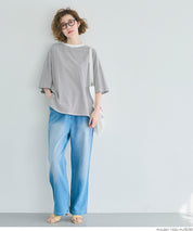 Zijin cotton round hem short-sleeved top T-shirt