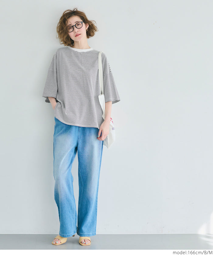 Zijin cotton round hem short-sleeved top T-shirt