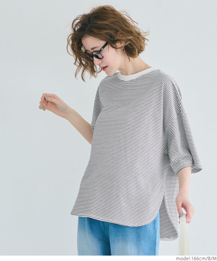 Zijin cotton round hem short-sleeved top T-shirt