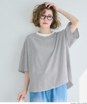 Zijin cotton round hem short-sleeved top T-shirt