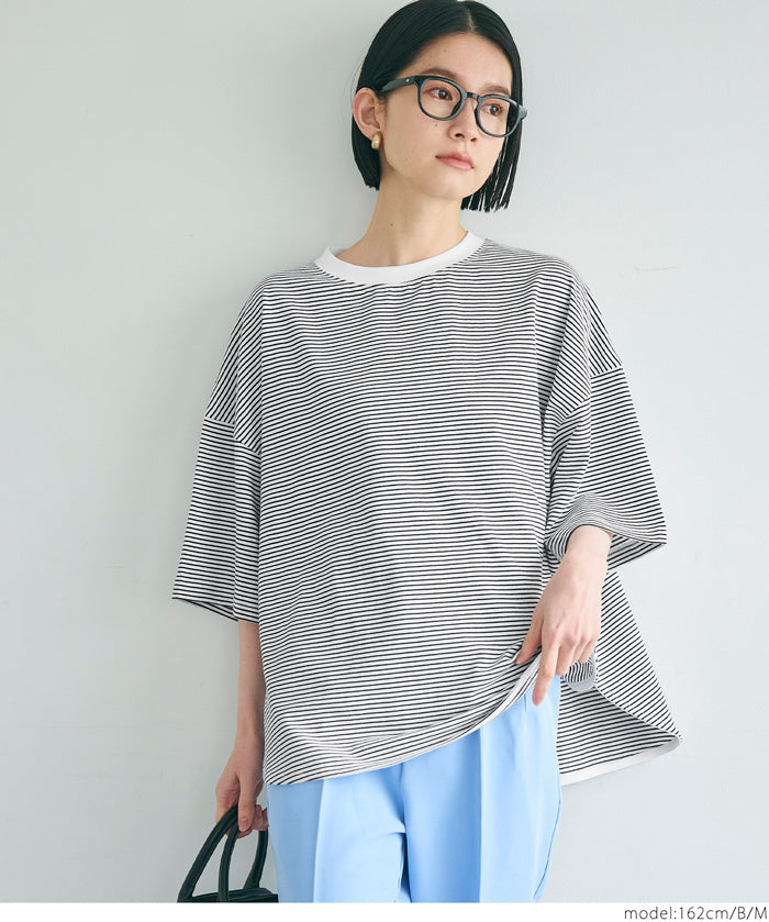 Zijin cotton round hem short-sleeved top T-shirt