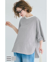 Zijin cotton round hem short-sleeved top T-shirt