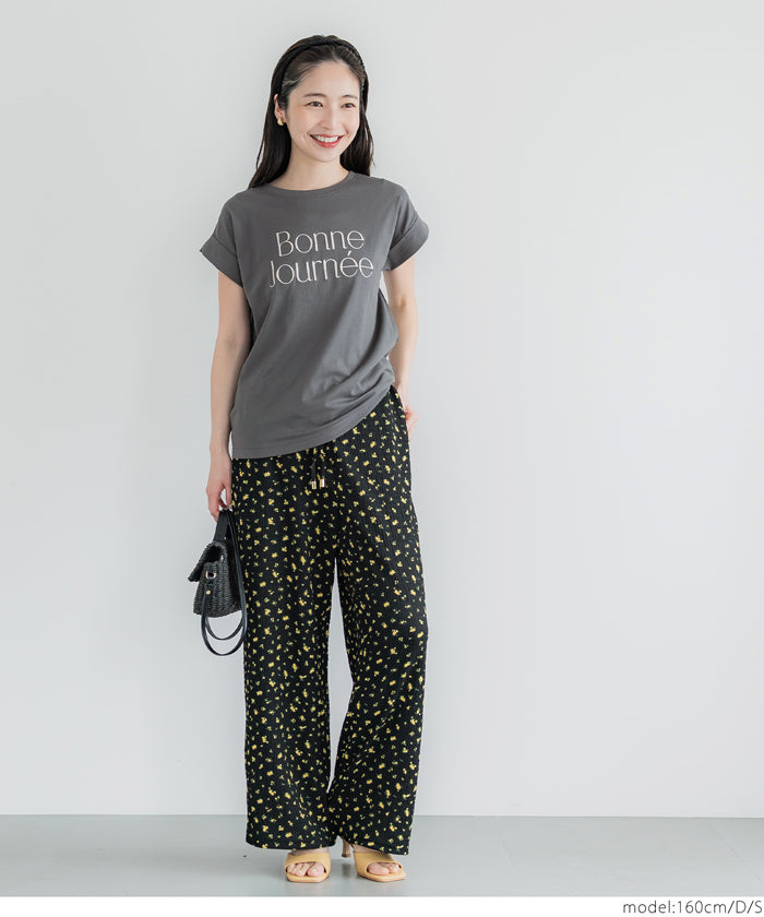 Embroidered French Sleeve Logo T-Shirt